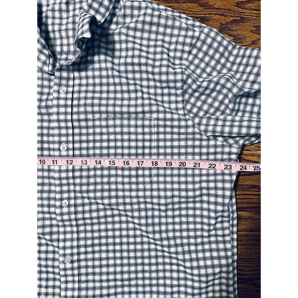 Travis Mathew Mens Size XL White Grey Black Plaid Button Down Short Sleeve Shirt - Picture 10 of 12